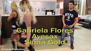 three girls reverse gangbang fetishist fucking wet tits pussy