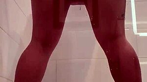 seductive muse showers big cock dildo monster toys bathing whore clamps