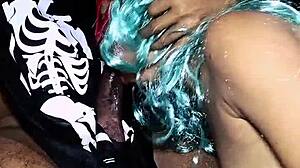 Best friend surrenders to Halloween party fuck after dancing