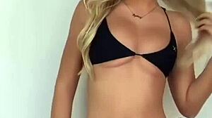closer look at all-black bikini thongs in club?