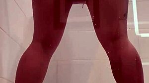 seductive muse showers big cock dildo monster toys bathing whore clamps