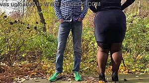 Ever seen your chubby mother-in-law flash hairy pussy outdoors?