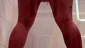 seductive muse showers big cock dildo monster toys bathing whore clamps