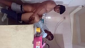 Kitchen Sex Husband Almost Catches!