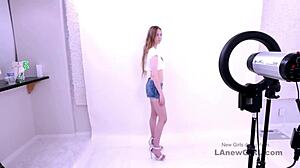 ever wonder how a long legged blonde handles daddy's cock in her casting fuck?