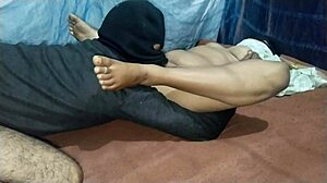 Indian couple licks pussy romantically before hard fucking