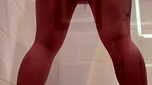 seductive muse showers big cock dildo monster toys bathing whore clamps