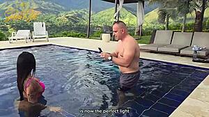 Salome Gil Bounces Huge Ass On Spanish Cock Poolside