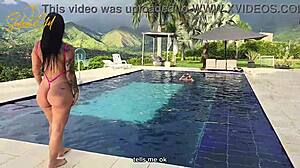 Salome Gil Bounces Huge Ass On Spanish Cock Poolside