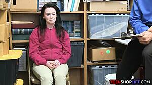 stealing teen cutie pounded hard by security to avoid jail