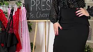 whoa, hot teacher in sexy lingerie and heels ready for domination play!