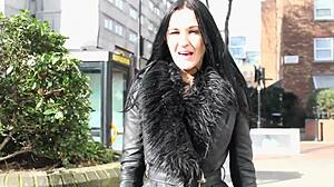 wanna see this sexy british babe flash tits and piss publicly at the construction site?