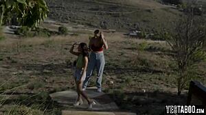 Thirsty for celeb guide's threesome pounding two busty stepsisters?