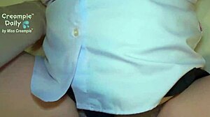 chubby asian college student ravaged by horny dorm guard missionary creampie dripping tight shaved pussy