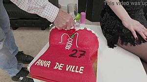 Anna's wild bday 9on1 orgy