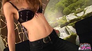 imagine my panties teasing out from these skin-tight new jeans