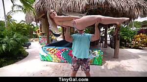 Tiny Bikini Blonde's Pussy Destroyed by Monster Cock