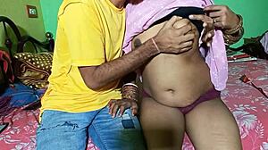 Ranch maid with big hairy tits gets bent over by boss for creampie doggystyle pounding