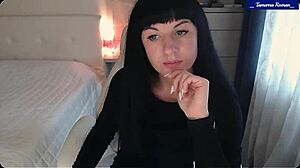 tamarra roman strips teases perky tits and ass in lingerie  