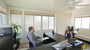 Student girl, wanna earn cash? Bend over for boss's cock in his big office now!