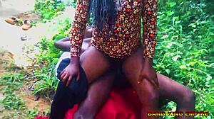 Sweet petite ebony milf resists big cock fails outdoor homemade