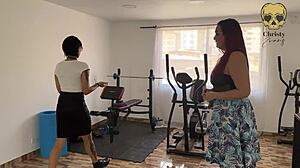 colombian milf redhead teaches widow yoga pussy licking