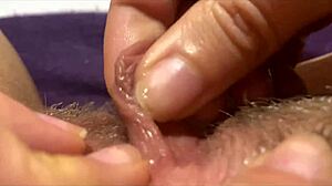 huge clit throbs wet rubbing to massive orgasm