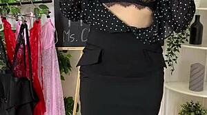 whoa, hot teacher in sexy lingerie and heels ready for domination play!