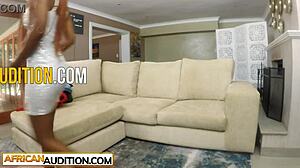 big booty ebony rides huge white cock during casting interview