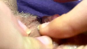huge clit throbs wet rubbing to massive orgasm