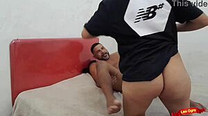 Hot Sapatao's First Anal Fills Juicy Pussy