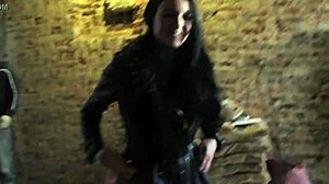 wanna see this sexy british babe flash tits and piss publicly at the construction site?