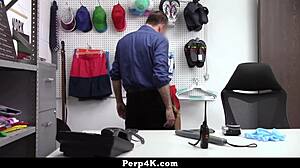 Callie Jacobs Bent Over In Backroom, Fucked Hard After Thieving Bust!