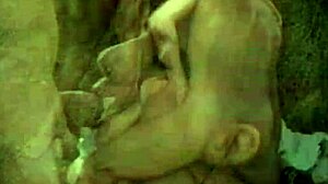 Esther's park gangbang fills all holes with cum!