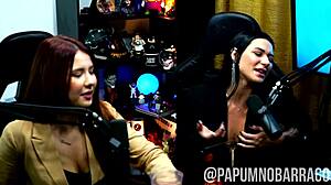 podcast babes suck each other sloppy then fuck wildly in hot barraco orgy