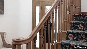 Older guy pops nervous petite blonde teen's cherry with big cock