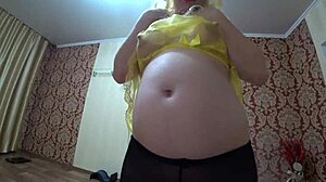 Pregnant milf in pantyhose tribs lesbian to hairy pussy orgasm pov
