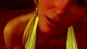 Hot Blonde Slut Drains Dick with Intense Jizz Sucking