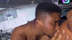 stepson teaches stepmom huge kitchen pussy licking