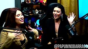 podcast babes suck each other sloppy then fuck wildly in hot barraco orgy