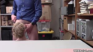 Cute Skinny Blonde Thief Fucked Rough by Mall Cop