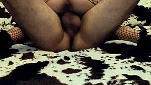 Wife's Heartfelt Cowgirl Ride in Black Stockings Sparks Intense Homemade Desire and Passion