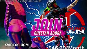 shaved model rides monster black cock in thong bubble butt threesome