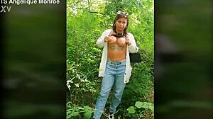 shemale pees ladydick in public park