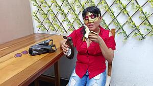 Neighbor's Salt Hunt Yields Sultry Chocolate Blowjob