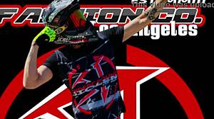 shaved model rides monster black cock in thong bubble butt threesome