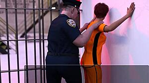 Redhead Shaved Pussy Fingering in Prison Roleplay Part 1