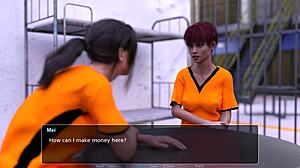 Redhead Shaved Pussy Fingering in Prison Roleplay Part 1