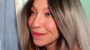 Girlfriend's curvy milf mom surprises with big tits creampie fuck