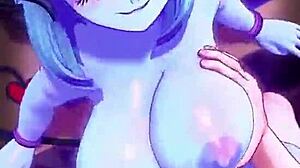 two blue-haired chicks animate wild milf sex action!